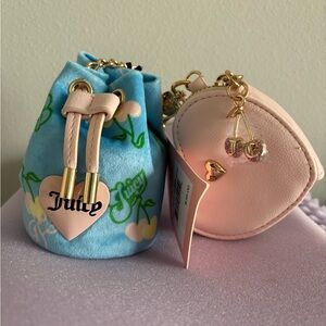 Juicy Couture Pink Heart and Blue Drawstring Bags